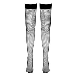 Bas résille autofixants noir - Cotelli Legwear